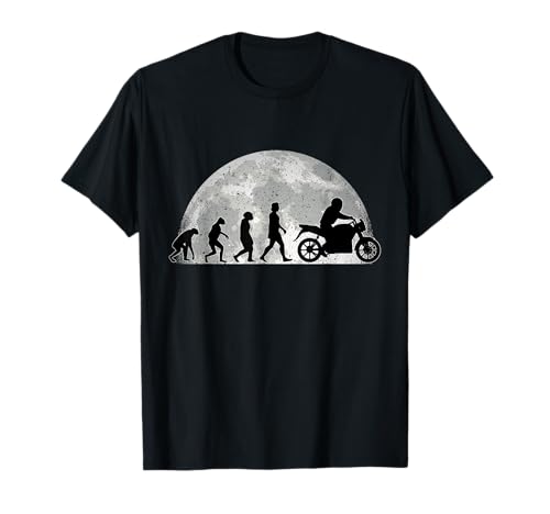 Motociclistas Evolución Luna Motocicleta Ciclistas Evolution Camiseta