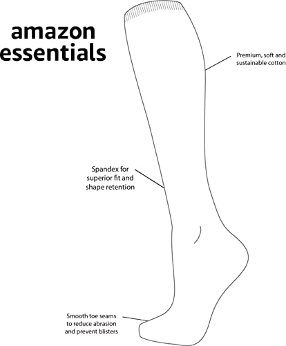 Amazon Essentials Damen Bequeme Kniestrümpfe Aus Baumwolle, Lässiger Stil, 4 Paar, Grau/Schwarz, 36-39.5