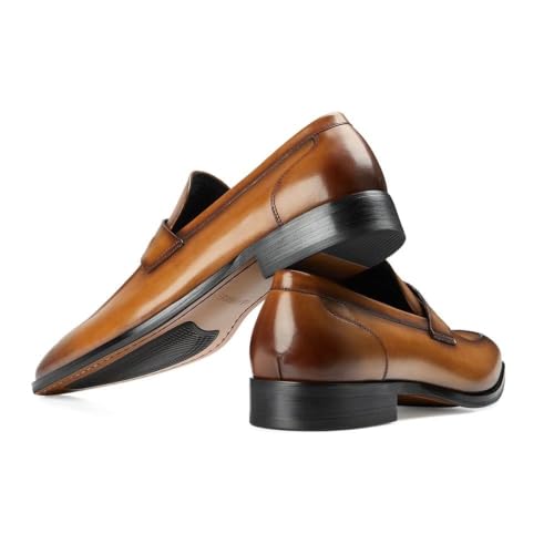 Image of GIFENNSE Men's Dress Shoes Slip-On Loafers Formal Leather Shoes for Men