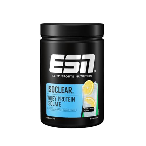 ESN ISOCLEAR Whey Isolate Protein Pulver, Fresh Lemon, 908 g, Proteinlimo mit fruchtig leckerem Geschmack, clear Whey - made in Germany