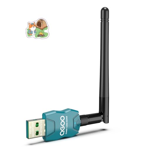 Class 1 Long Range Bluetooth Adapter for PC, QGOO USB Bluetooth Adapter for PC 5.3+EDR, Bluetooth Dongle Bluetooth Receiver Support Windows10/8.1/8/7?green-028?