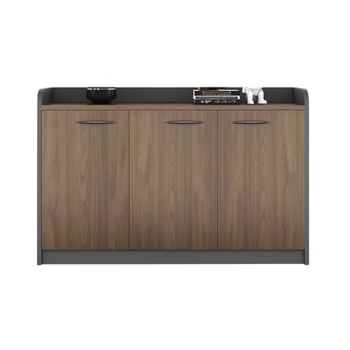 ZKALQECNF Gabinete de Archivos Archivador bajo de Oficina de Tres Puertas de Madera con asa for Almacenamiento de Datos Cajonera de Oficina(Bruin)