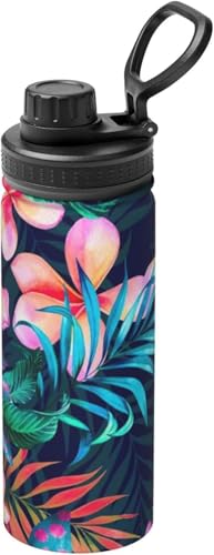 フラワー 水筒 保温 保冷 532ml 18oz 軽量 ステンレスボトル ハンドル付き 真空断熱 漏れない ハンドル付 通勤 通学 男の子 女の子 大人 子供用 蓋付き 贈り物