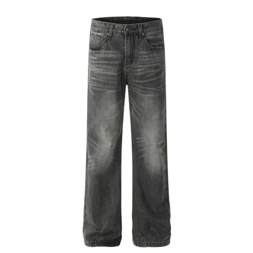 Jeans Pants Trousers Denim Trendy Street Wash Black Grinding White Casual Micro Pull Leg Commuter Straight for Men2