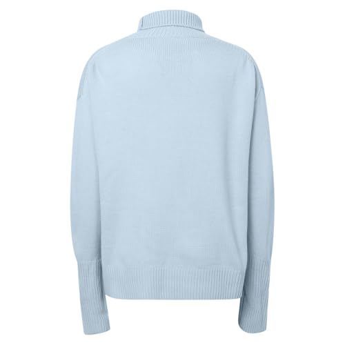 Women's Turtleneck Sweater Chunky Long Sleeve Knitted Pullover Plus Size Casual Trendy 2025 Fall Winter Basic Top4