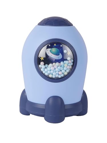 Image of Money Saving Bank with Coin Slot / /Creative Cartoon Design Money Bank / /Plastic Piggy Bank for Boys & Girls (Pack of 1) (Rocket - SkyBlue)