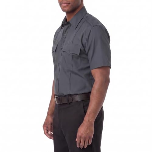 Image of First Class 100% Polyester Short & Long Sleeve Zippered Uniform Shirt 4 Pocket Hidden, Law Enforcement BDU Zipper Closure.