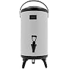 Insulated Beverage Dispenser, 12L/3.17 Gallon Stainless Steel Hot Drink Dispenser with Thermometer, Cold and Hot Drink Dispenser for Hot Water, Tea & Coffee, Cold Milk, Juice & More White