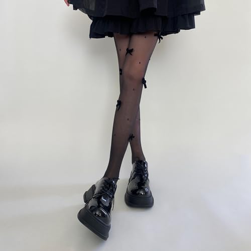 Image of Womens Sheer Tights Sexy Pantyhose Stockings Mesh Floral Patterned Lace Tights for Women Cosplay Party,Nude Roses