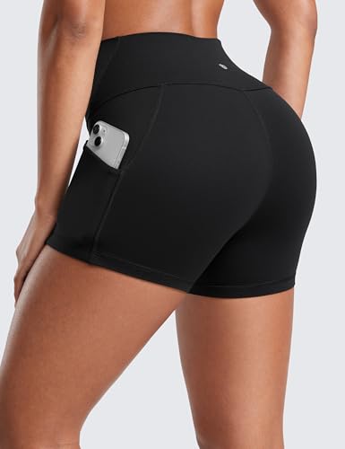 CRZ YOGA Womens Butterluxe Biker Shorts with Pockets 3 Inches - High Waisted Volleyball Workout Athletic Yoga2