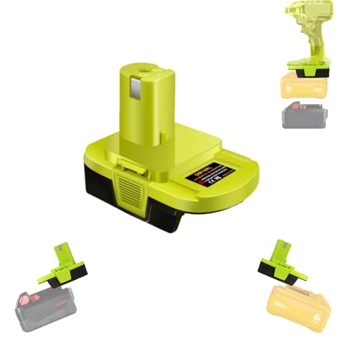 PWTLXES for DeWalt and for Milwaukee Battery Adapter Compatible with M18 and for DeWat 20V 60V Lthium Battery (Work for Ryobi 18V Power Tools)