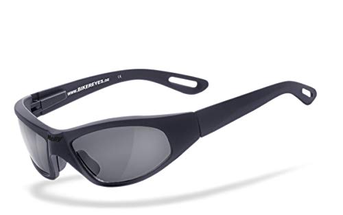 HELLY® – No.1 Bikereyes® | lunettes moto biker chopper style tribal – lunettes soleil motard teintées – anti-buée coupe-vent résistantes (fumé...