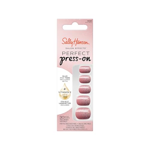 Sally Hansen Salon Effects Perfect Press On Nails Miss Bliss Easy to Apply with Adhesive Tabs & Glue Manicure at Home 30 Pcs