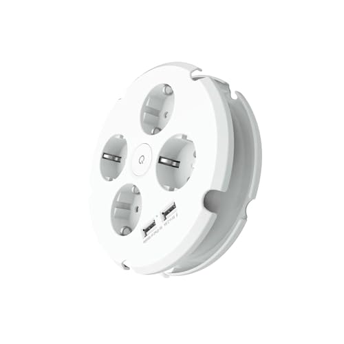 Rallonge ronde 4 prises pour brancher plusieurs appareils en sécurité sans manquer de place