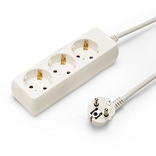 Regleta estándar Schuko 3x16A, cable de 1m de largo, H05VV-F3G1.0MM2, CE