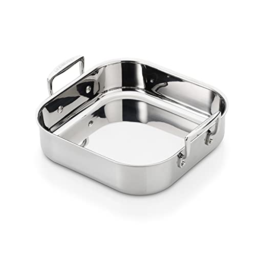 Le Creuset Plat à Rôtir Carré en Acier Inoxydable, 3-Ply, 26 x 26 cm, 96106026000000