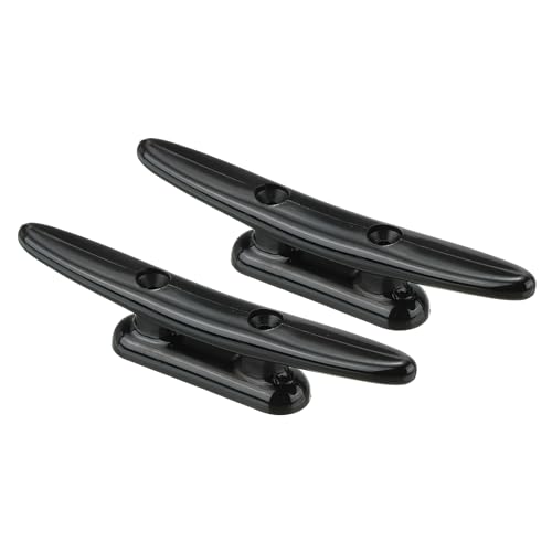PATIKIL 5 Inch Nylon Boat Dock Cleat 2 Pack Kayak Small Rope Tie Cleat Dock for Marine Deck Boats Canoes Kayaks, Decor, Black