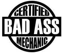 3pcs Certified bad as mechanic funny hard hat/helmet vinyl decal sticker
