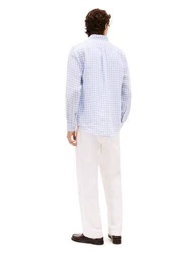 Image of Tommy Hilfiger Men's Long Sleeve Casual Linen Button Down Shirts in Regular Fit