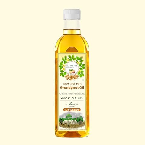 Organic Oasis Wood Pressed Peanut oil Kacchi Ghani | Virgin | Unrefined Groundnut Oil | Cold Pressed | 100% Natural Cooking Oil (33 oz) Cover