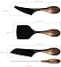 hecef Cheese Knife Set of 3, Bronze Grain Multipurpose Retro Cheese Knives, Set includes Pronged, Hard Cheese & Chisel Knife, Black