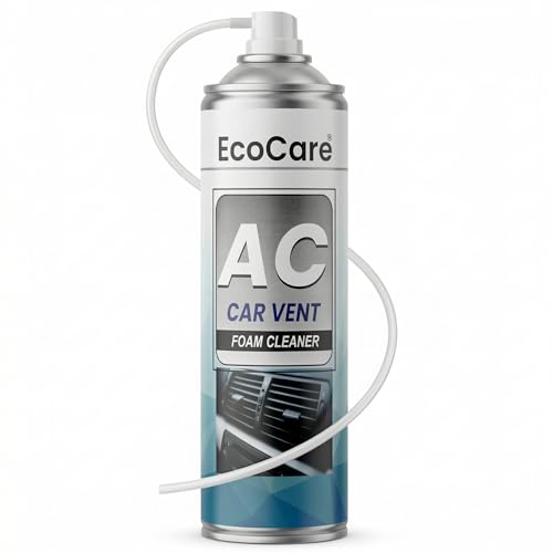 Image of EcoCare Car AC Vent & Duct Cleaner | 500ML Foam Cleaning Spray for Car Air Conditioner | Freshens & Cleans Dust Build-Up | Fast No-Rinse Formula | Automotive HVAC Refresher (500ML)