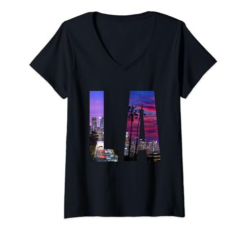 Mujer Love Los Angeles LA California Merch Apparel hombres mujeres niños Camiseta Cuello V