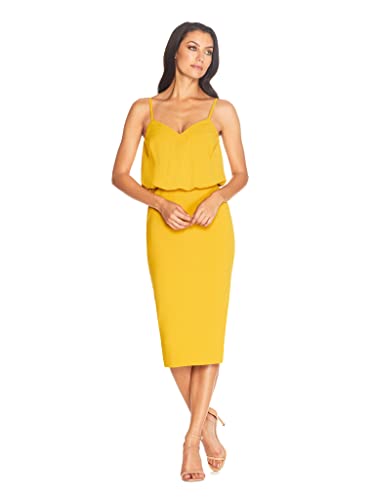 Image of Dress The Population Women's Alondra Blouson Tank Pencil Skirt Midi Dress