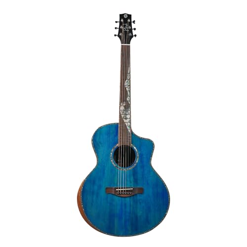 Image of S140C Ocean Grand Auditorium Acoustic Guitar For Beginners, Solid Spruce Top, Mahogany Back and Sides, Mahogany Neck, Rosewood Fingerboard, Ocean Inlay, Includes Padded Gig Bag.