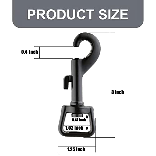 Fivoendar Swivel Eye Bolt Snap Hooks Black Heavy Duty Dog Leash Clips Dog Leash Clasp Dog Leash Snaps Hooks Trigger Clip Trigger Snaps 3 Inch 8 Pcs thumb #1
