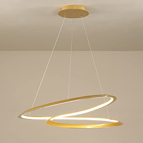 Regulable Personalidad Montaje empotrado Accesorio de iluminación colgante Pantalla de silicona de aluminio Lámpara colgante Oro Negro Altura máxima 60 '' Espiral curvada Simplicidad industrial Colgan Cover