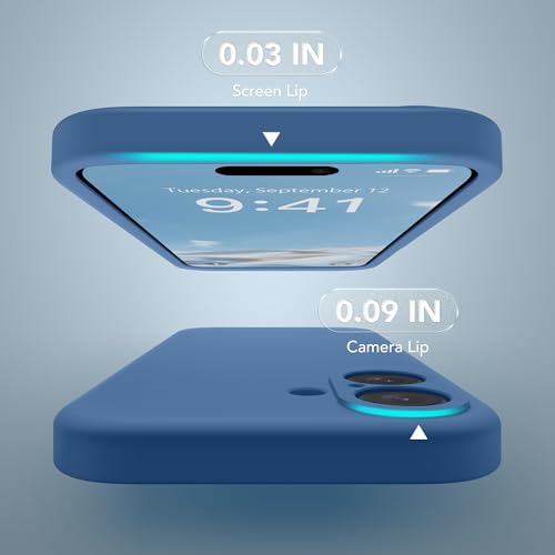 Image of Magnetic for iPhone 16 Plus Case, Compatible with MagSafe, [Full Camera Protection][Screen Protector] Silicone Shockproof Protective Phone Case for iPhone 16 Plus 6.7 inch, Lake Blue