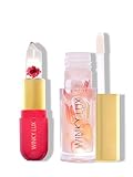 Winky Lux Winter Blossom Pink Lip Kit – Ultra Nourishing Pink Flower PH Lip Balm, Non-Sticky Hydrating Flower Petal Clear Lip Oil, Lipcare Value Set