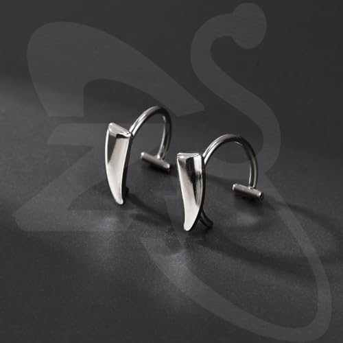 ZS Stainless Steel Fake Lip Ring Vampire Teeth Ring, Adjustable Fake Lip Piercing Non-Piercing Lip Cuff Ear Cuff Earrings Fake Septum Nose Piercing Jewelry For Women Men4