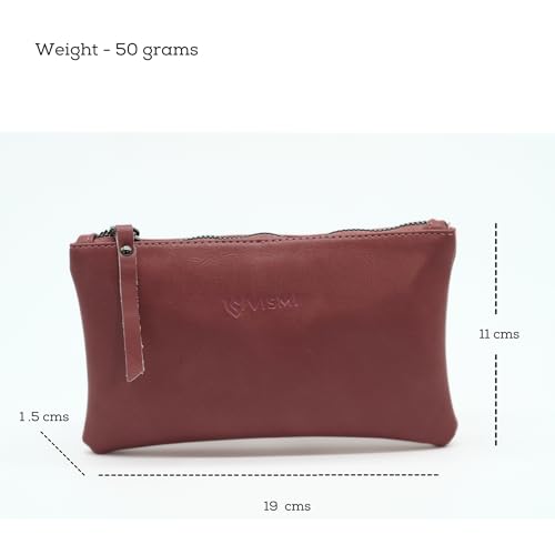 Image of VISMIINTREND Flat Blush Pink Waterproof Zipper Pouches - Document Holder, Pen & Pencil Case, Cosmetic Pouch, Travel Organizer