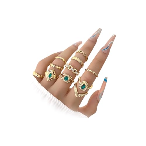 Bagues empilables ovales femme strass et bagues phalanges vintage