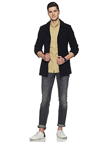 Image of Amazon Brand - Symbol Men's Cotton Shirt | Chinese Collar | Casual | Plain | Full Sleeve | Summer - Regular Fit (Available in Plus Sizes)