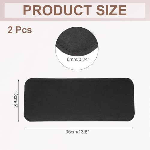 uxcell 2Pcs Felt Base Shaper, 13.8x5 Inch Rectangle Bag Bottom Shaper Pad Bag Cushion Base Purse Liner Board Insert Arc Corner for Handbags Tote Crossbody Bag Backpack, Black by uxcell - Image 2