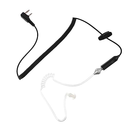 GAROZATION 1set Pin Acoustic Tube Headset with Talk-Listen Button Earphone Adapter Compatible with Handheld Devices Lightweight Noise Reduction Earpiece for Hands Communication