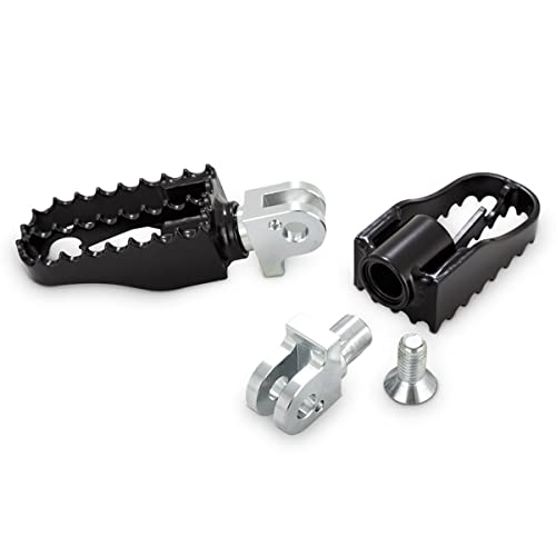 Burly Brand Narrow MX Style Mini Foot Pegs for Rider or Passenger - Serrated Claw Grip, Steel, Satin Black Powder Coated Finish, For Harley Davidson Sportster and Dyna Motorcycles, 1 Pair (B13-1001B)