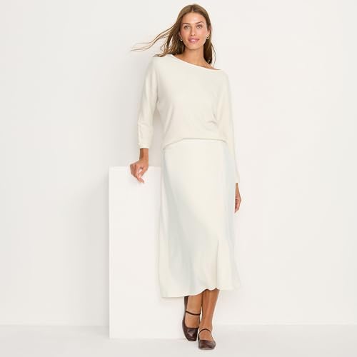 Lands' End Women's Cozy Rib Midi Wrap Skirt4