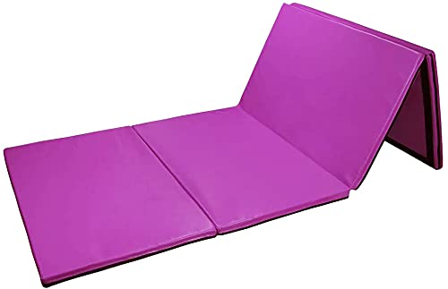Polar Aurora 4'x10'x2 Thick Folding Gymnastics Exercise Mat Aerobics Stretching Yoga Mats (Purple)
