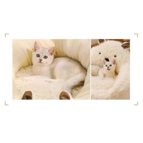 Lit caverne pour chat d'intérieur niche douillette - 7