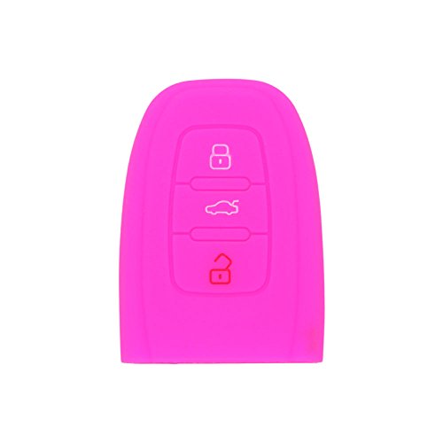 BROVACS Silicone Cover Protector Case Holder Skin Jacket Compatible with AUDI 3 Button Smart Remote Key Fob CV9821 Rose - Image 2