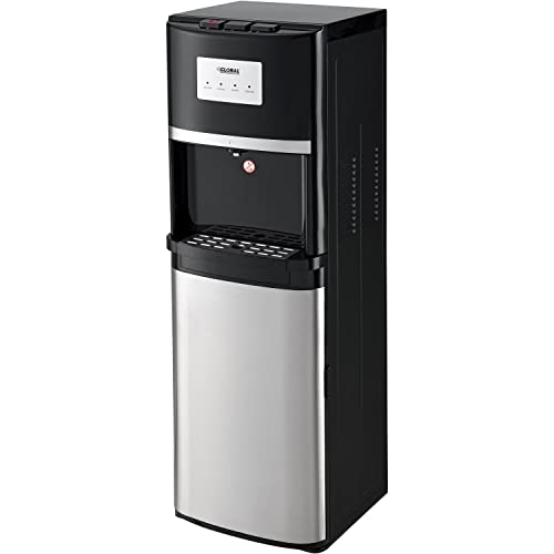Global Industrial Non-Filtered Tri-Temp Water Dispenser, Black with Stainless