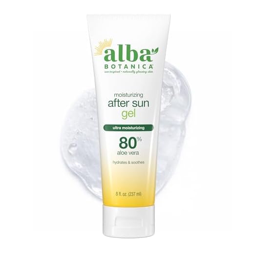 Alba Botanica Aloe Vera Gel for Skin, Cooling After Sun Treatment for Face and Body, Made with Purity Certified 80% Aloe Vera Gel Formula, 8 fl. oz. Tube