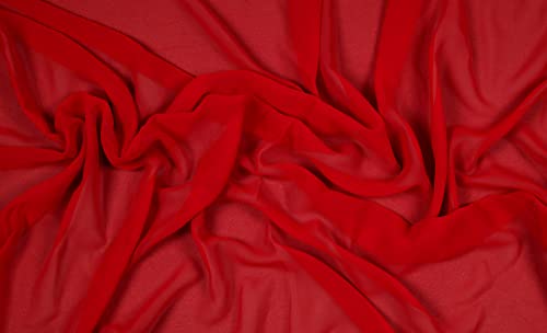 Premium 10 Yard Red Chiffon Fabric Roll - Soft Sheer Draping Material for Wedding Decor, Apparel Making, and DIY Crafts - Ideal for Bridal Dresses, Party Backdrops, and More - 44” Wide 3 Premium 10 Yard Red Chiffon Fabric Roll - Soft Sheer Draping Material for Wedding Decor, Apparel Making, and DIY Crafts - Ideal for Bridal Dresses, Party Backdrops, and More - 44” Wide - Image 2