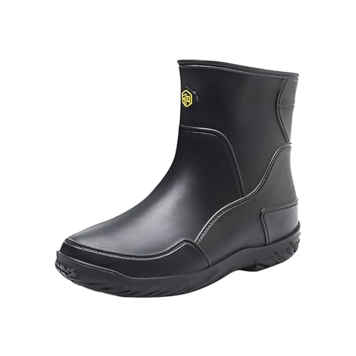 Botas de lluvia para hombre de media altura, impermeables, antideslizantes, botas de goma para la lluvia, zapatos de jardín, botas de pesca, clásicos, de trabajo, de cocina, botas de media altura,