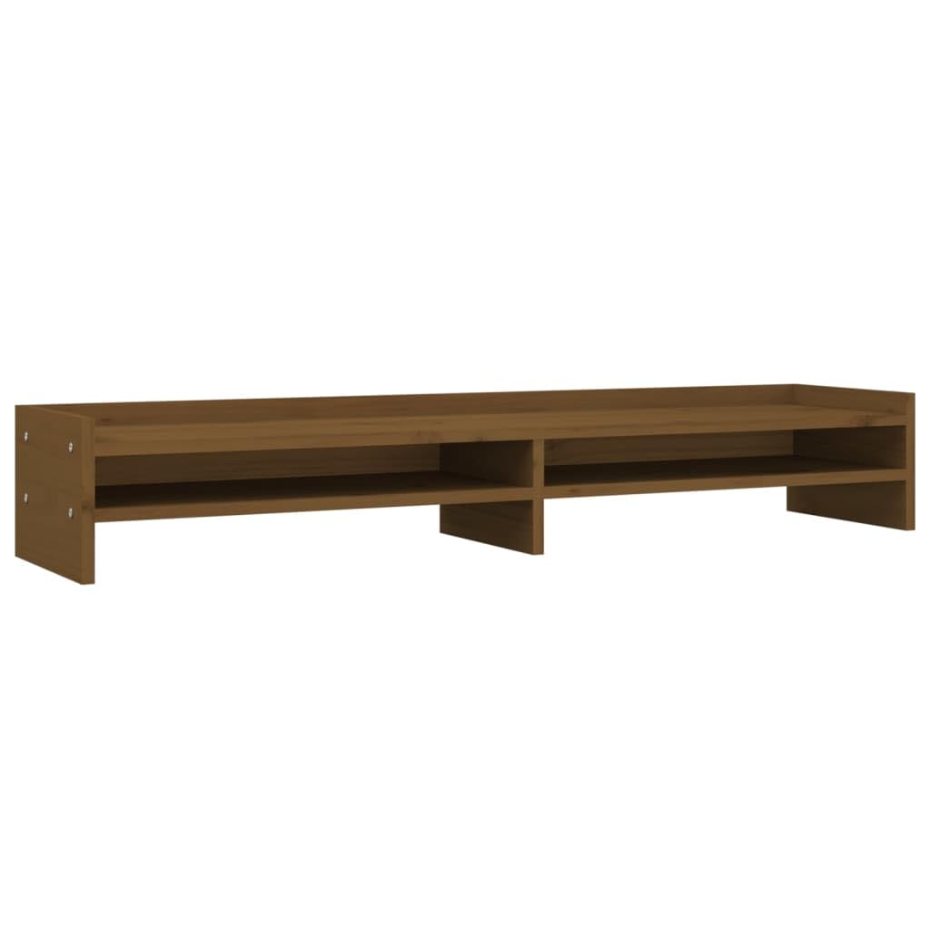 Supporto per monitor 100 x 24 x 16 cm in legno di pino solido marrone 02_0004477