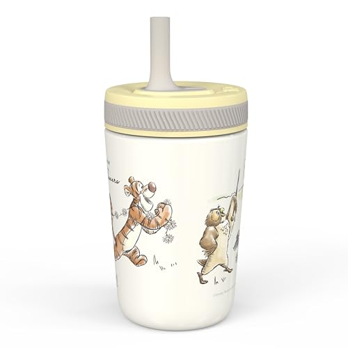 Image of Zak Designs Disney Winnie the Pooh Kelso Toddler Cups For Travel or At Home, 12oz Vacuum Insulated Stainless Steel Sippy Cup With Leak-Proof Design is Perfect For Kids (Winnie the Pooh & Friends)